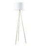 Floor Lamp White Shade Brass Tripod E27 60W 159cm Floor Lamp White Shade Brass Tripod E27 60W 159cm